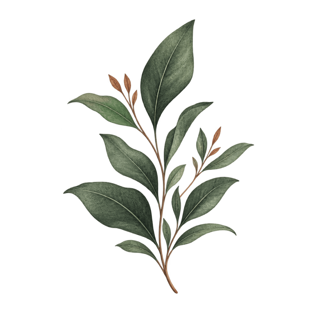 ilustrație botanică delicată cu frunze verzi