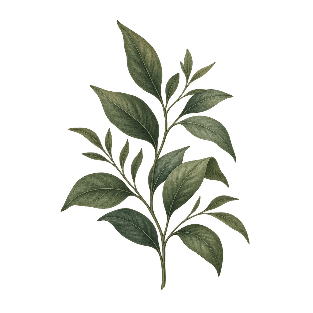ilustrație botanică delicată cu frunze verzi
